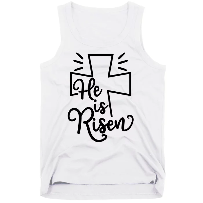 He Is Risen Jesus Cross Easter Tank Top