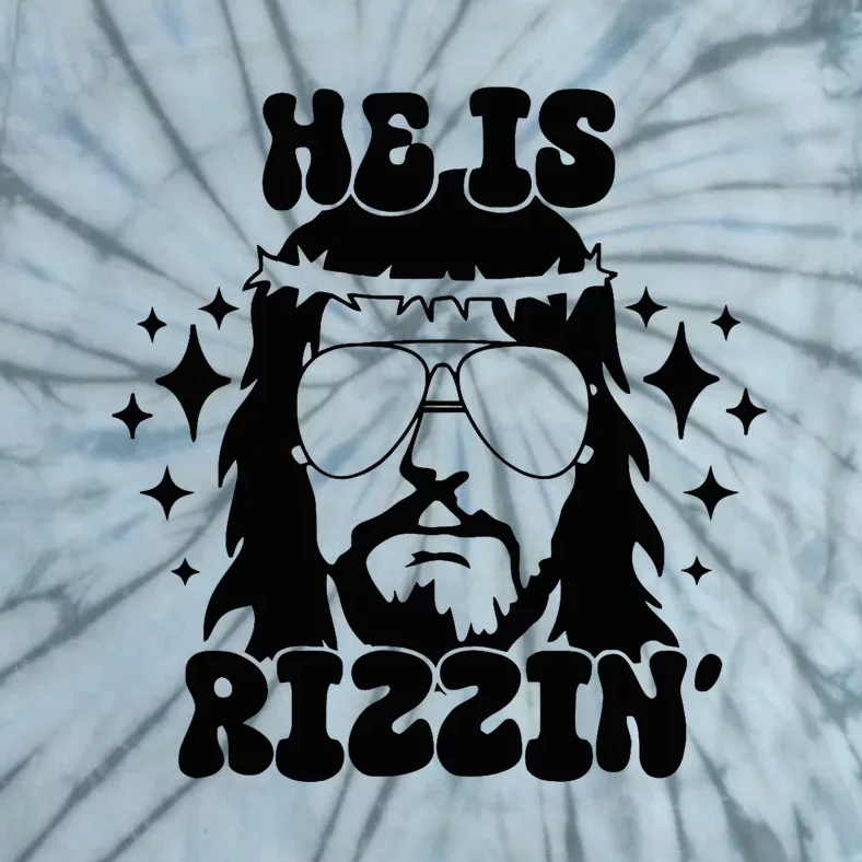 He Is Rizzin Funny Easter Day Retro Christian Religious Tie-Dye T-Shirt