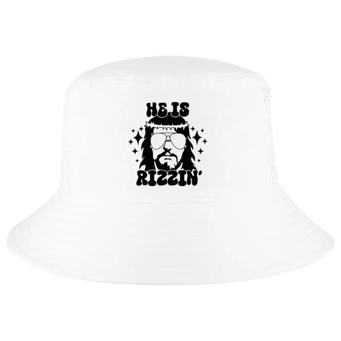 He Is Rizzin Funny Easter Day Retro Christian Religious Cool Comfort Performance Bucket Hat