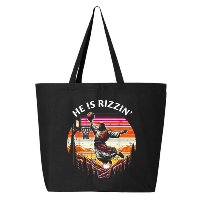 He Is Rizzin Jesus Basketball Easter Christian 25L Jumbo Tote