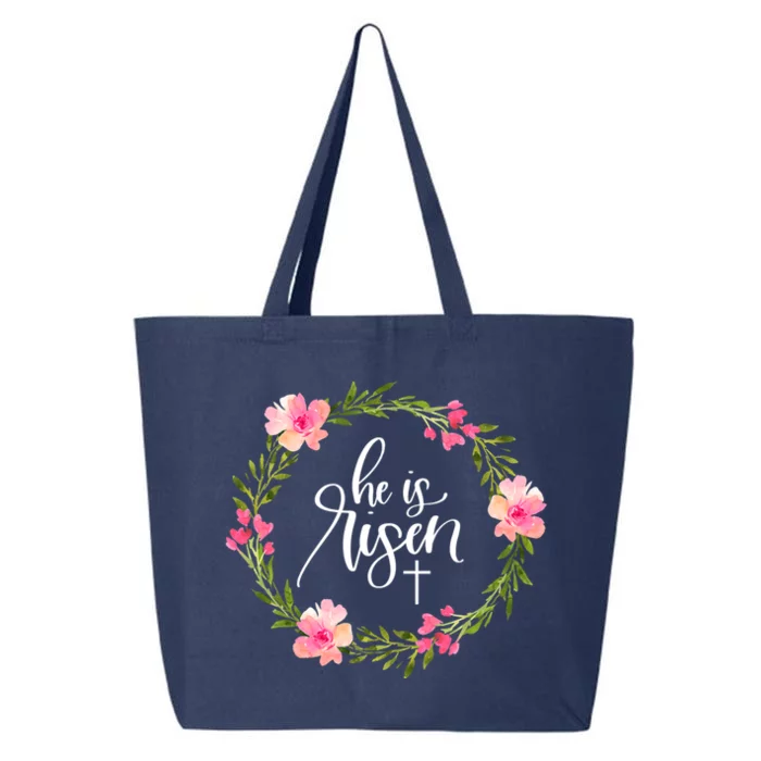 He Is Risen Jesus Christian Happy Easter Floral Wreath Gift 25L Jumbo Tote