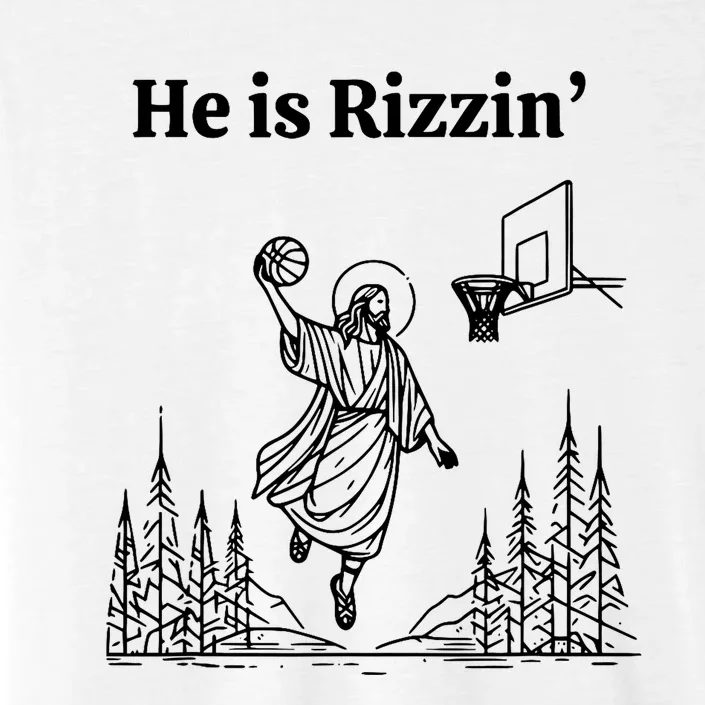 He Is Risen Funny Easter Jesus Playing Basketball ChromaSoft Performance T-Shirt