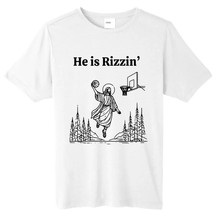 He Is Risen Funny Easter Jesus Playing Basketball ChromaSoft Performance T-Shirt