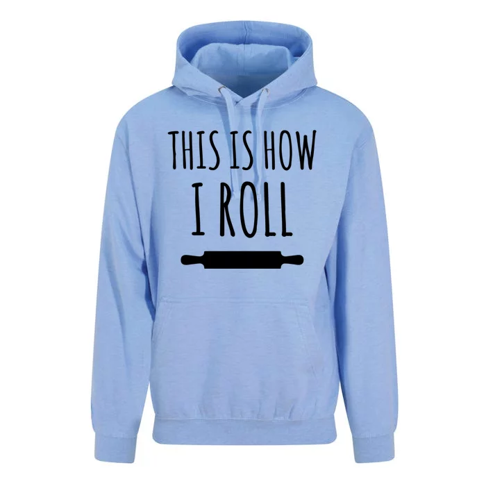 How I Roll Rolling Pin Funny Chef Gift Unisex Surf Hoodie