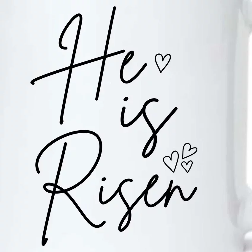 He Is Risen Jesus Easter Heart Black Color Changing Mug