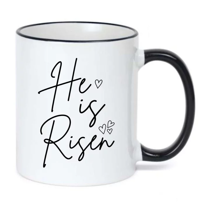 He Is Risen Jesus Easter Heart Black Color Changing Mug