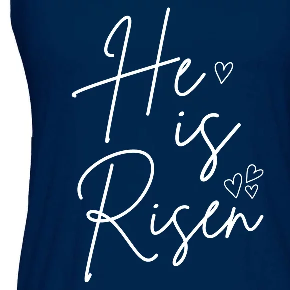 He Is Risen Jesus Easter Heart Ladies Essential Flowy Tank