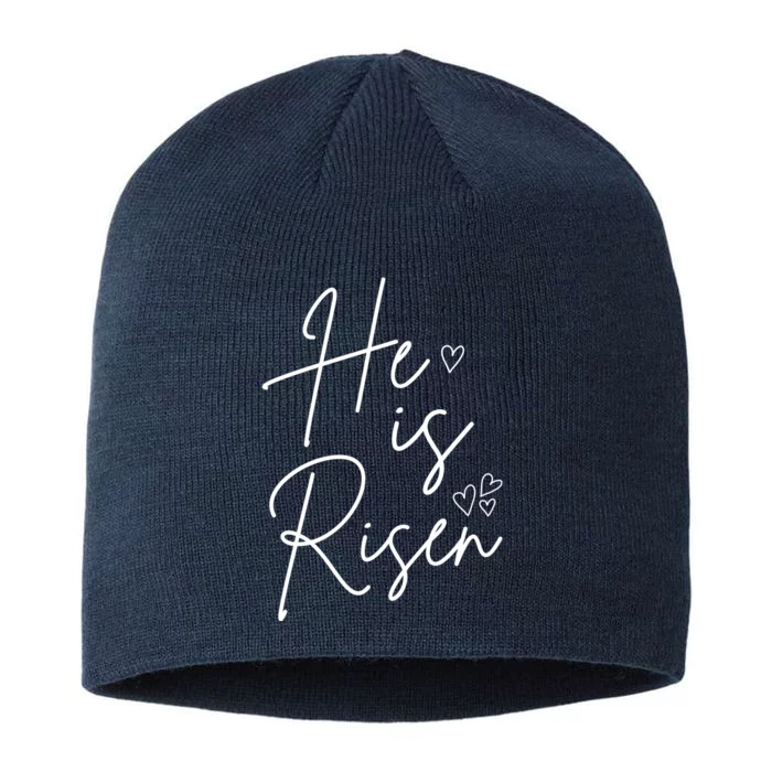 He Is Risen Jesus Easter Heart 8 1/2in Sustainable Knit Beanie