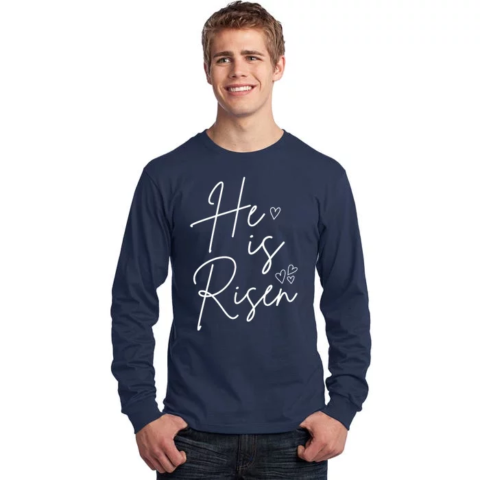 He Is Risen Jesus Easter Heart Tall Long Sleeve T-Shirt