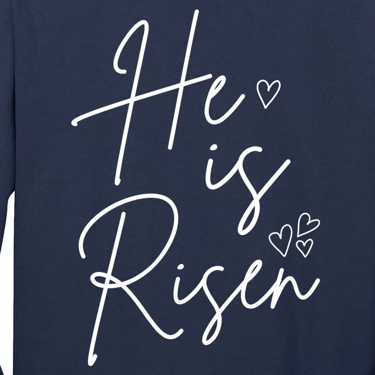 He Is Risen Jesus Easter Heart Tall Long Sleeve T-Shirt