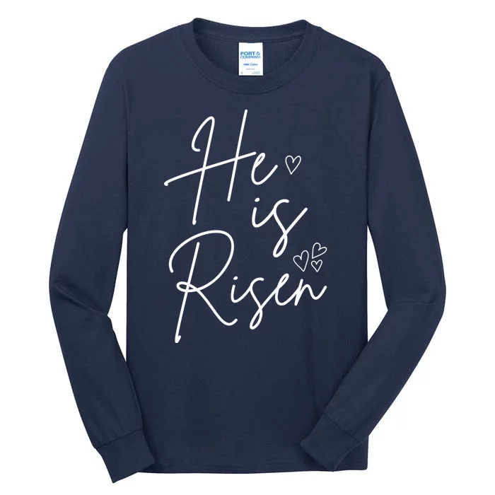 He Is Risen Jesus Easter Heart Tall Long Sleeve T-Shirt