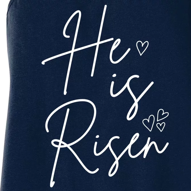 He Is Risen Jesus Easter Heart Women's Racerback Tank