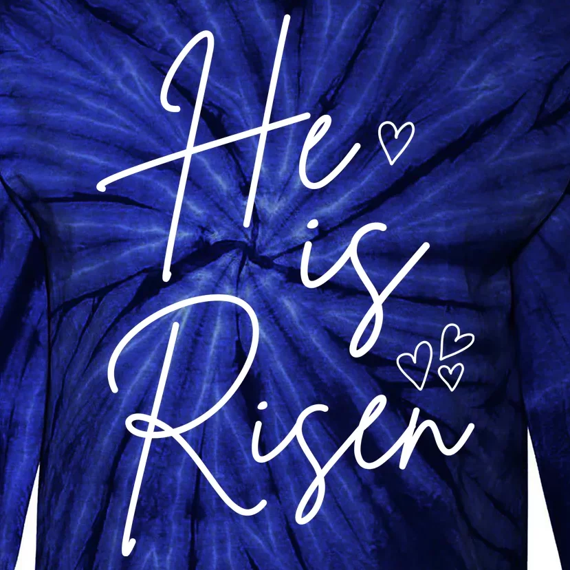 He Is Risen Jesus Easter Heart Tie-Dye Long Sleeve Shirt