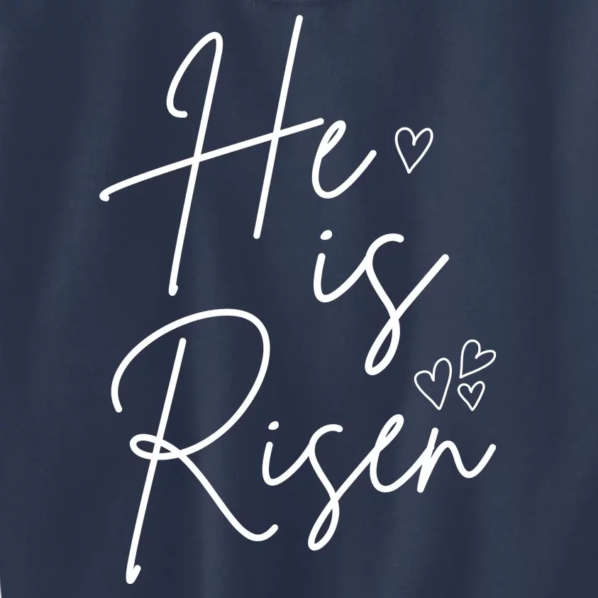 He Is Risen Jesus Easter Heart Kids Sweatshirt