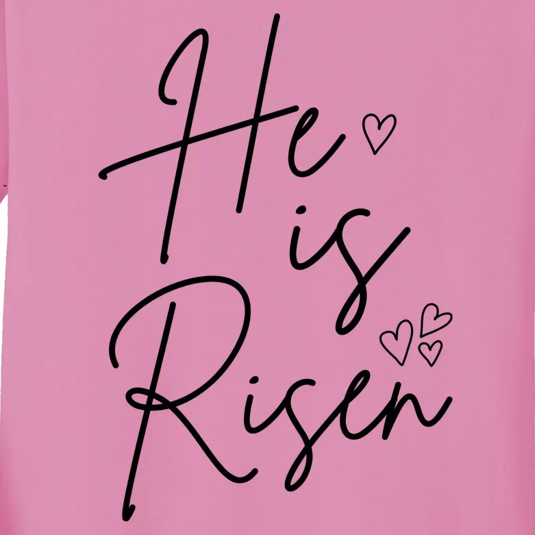 He Is Risen Jesus Easter Heart Kids Long Sleeve Shirt