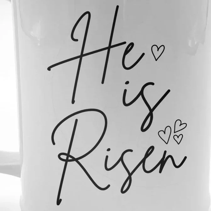 He Is Risen Jesus Easter Heart Front & Back Beer Stein