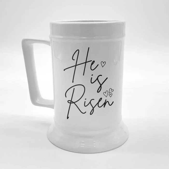 He Is Risen Jesus Easter Heart Front & Back Beer Stein