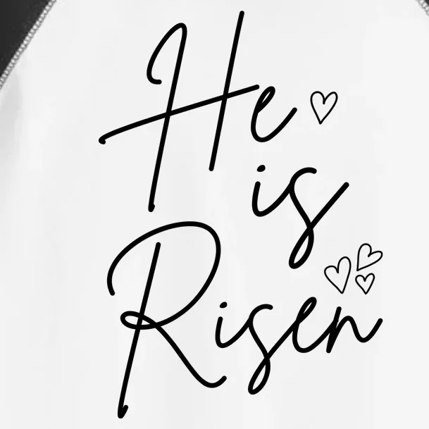 He Is Risen Jesus Easter Heart Toddler Fine Jersey T-Shirt