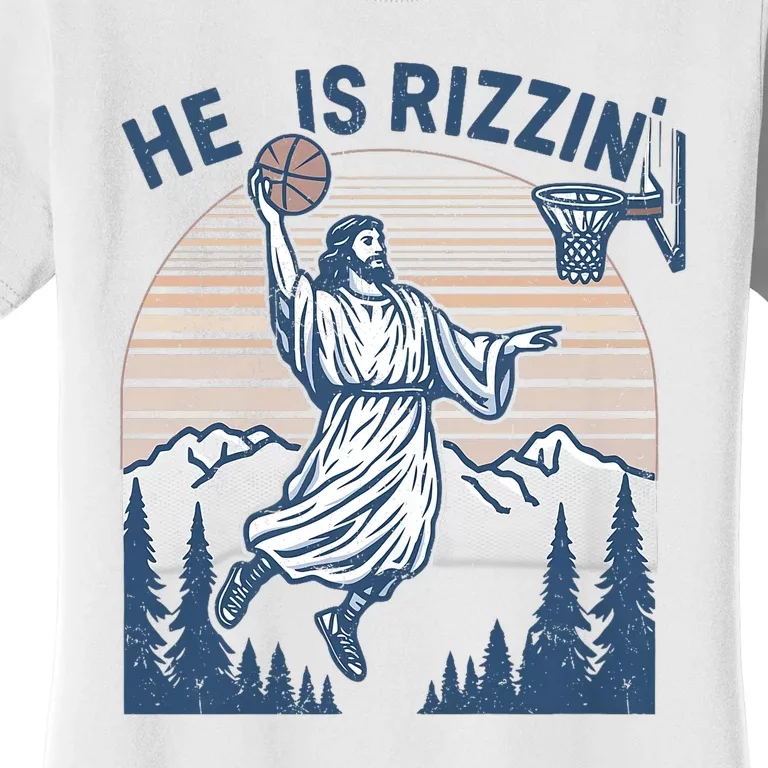 He Is Risen Rizzin Easter Jesus Christian Faith Basketball Women's T-Shirt