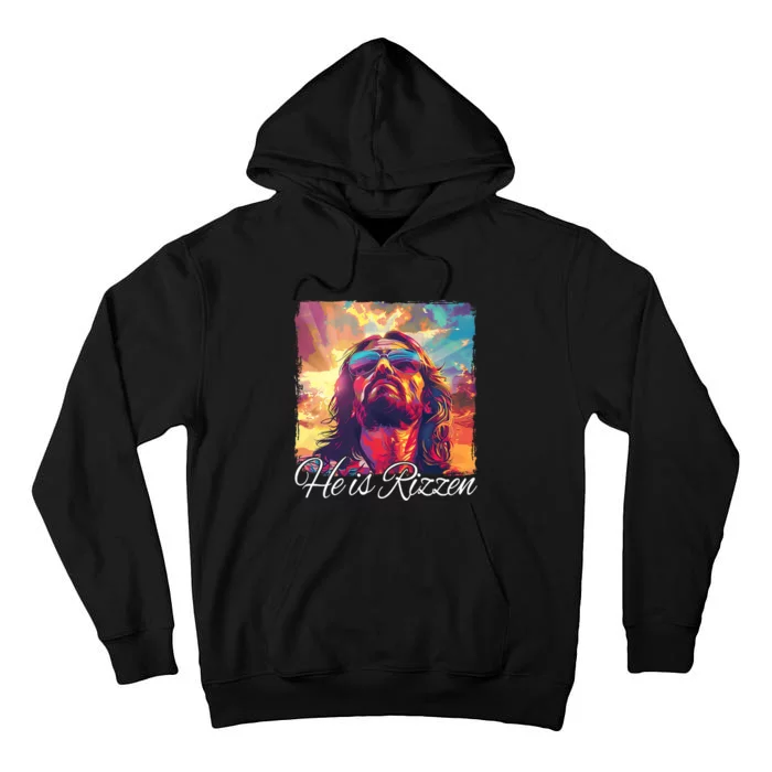 He Is Rizzen Jesus Trending Design Tall Hoodie