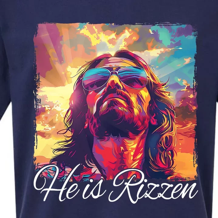 He Is Rizzen Jesus Trending Design Sueded Cloud Jersey T-Shirt