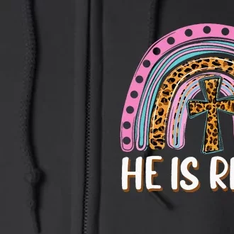 He is Risen Jesus Christian Happy Easter Floral Wreath Full Zip Hoodie