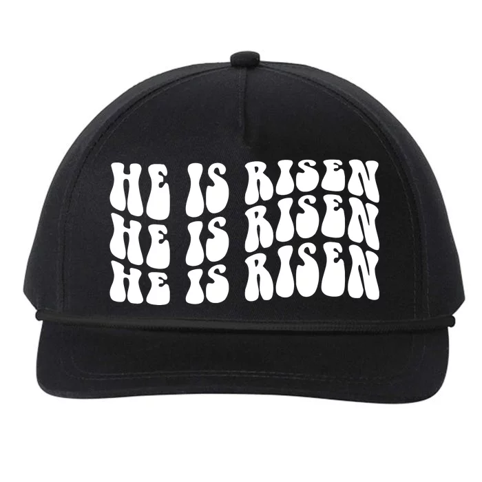 He Is Risen Jesus Retro Groovy Easter Snapback Five-Panel Rope Hat