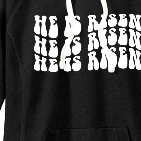 He Is Risen Jesus Retro Groovy Easter Women's Fleece Hoodie