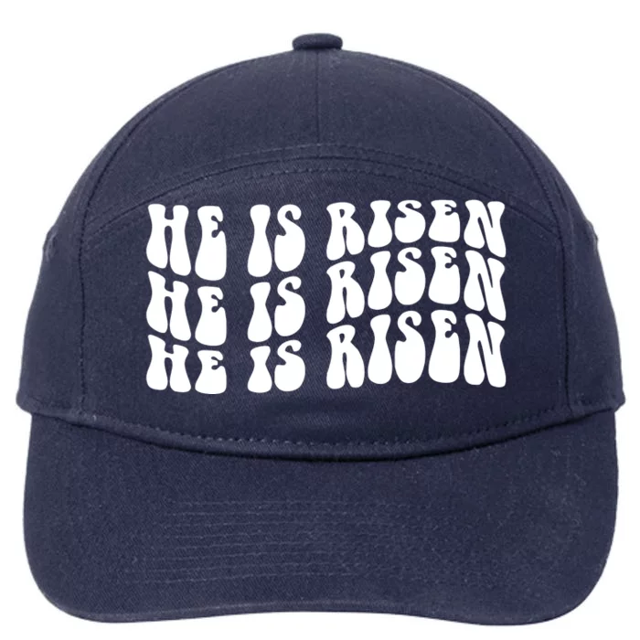 He Is Risen Jesus Retro Groovy Easter 7-Panel Snapback Hat