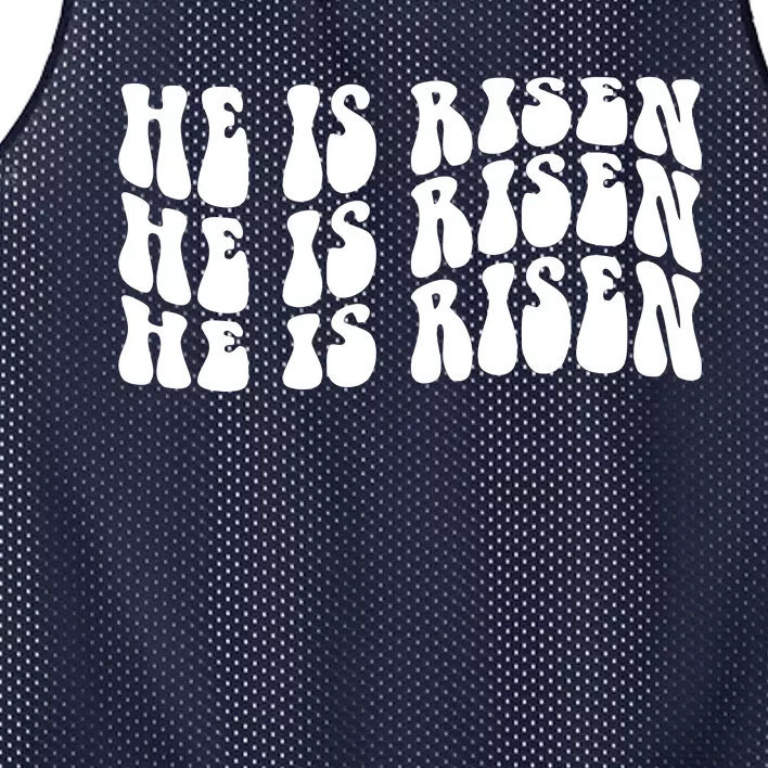 He Is Risen Jesus Retro Groovy Easter Mesh Reversible Basketball Jersey Tank