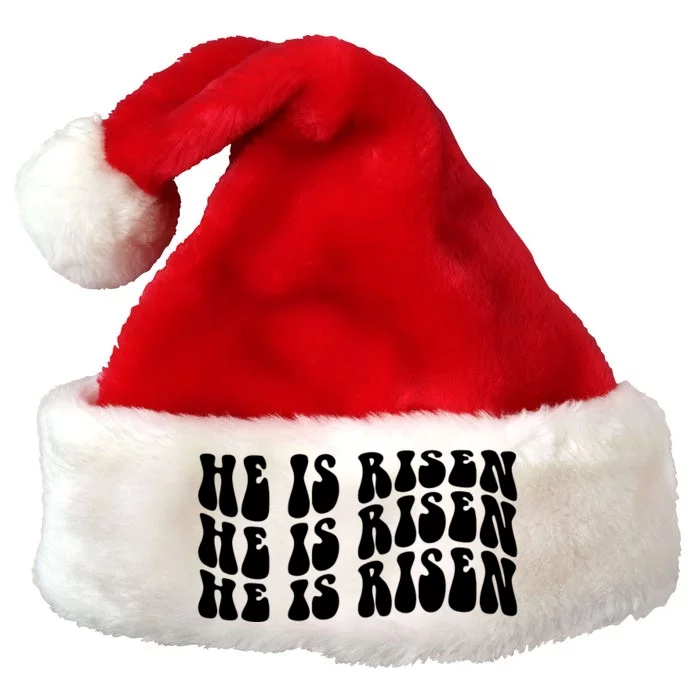 He Is Risen Jesus Retro Groovy Easter Premium Christmas Santa Hat