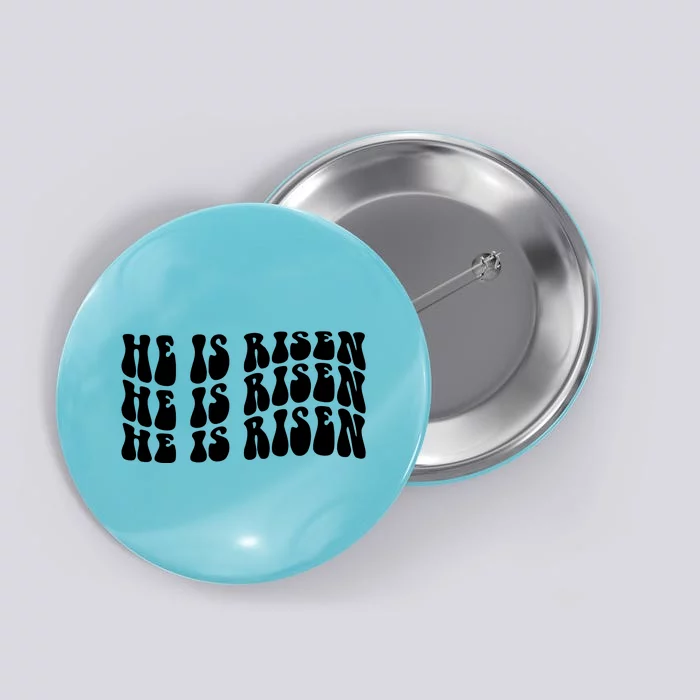 He Is Risen Jesus Retro Groovy Easter Button