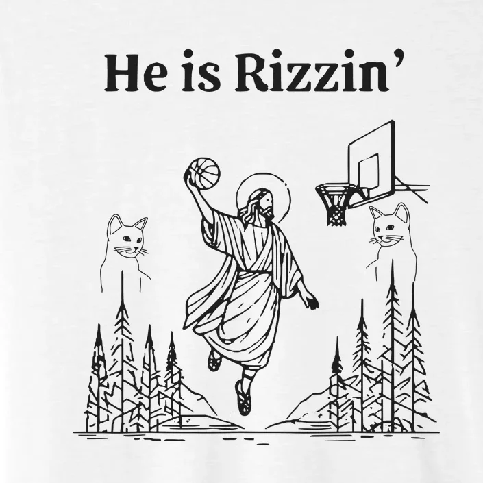 He Is Rizzin Funny Basketball Retro Christian Religious ChromaSoft Performance T-Shirt