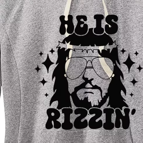 He Is Rizzin Easter Day Christian Religious Women's Fleece Hoodie