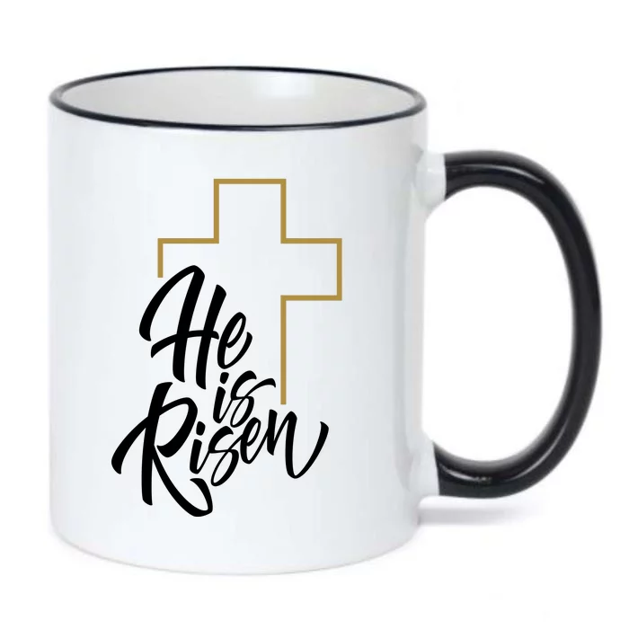 He Is Risen Easter Cross Christian Black Color Changing Mug