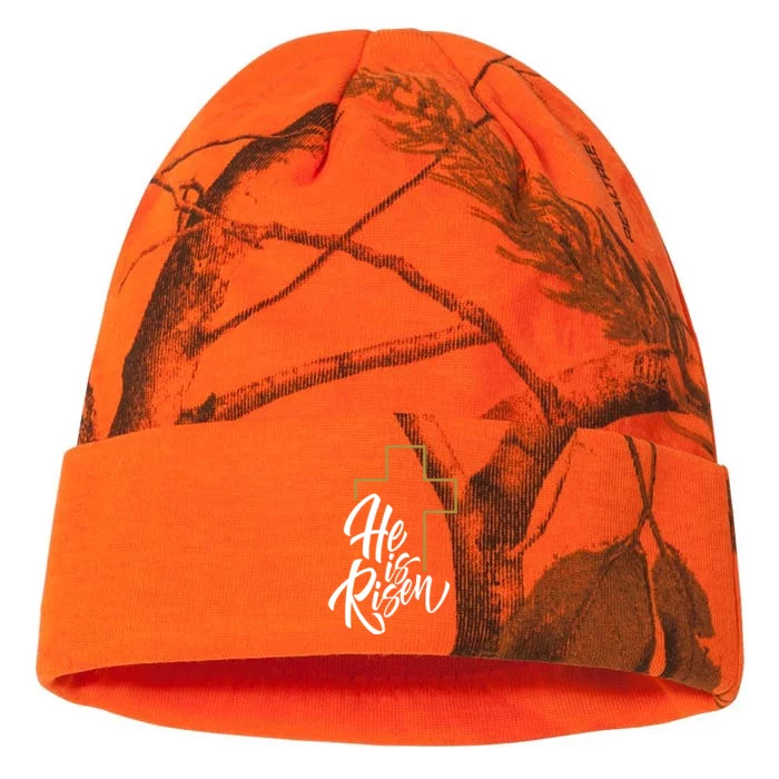 He Is Risen Easter Cross Christian Kati - 12in Camo Beanie