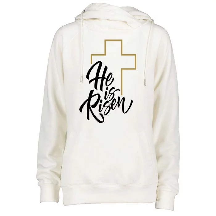 He Is Risen Easter Cross Christian Womens Funnel Neck Pullover Hood