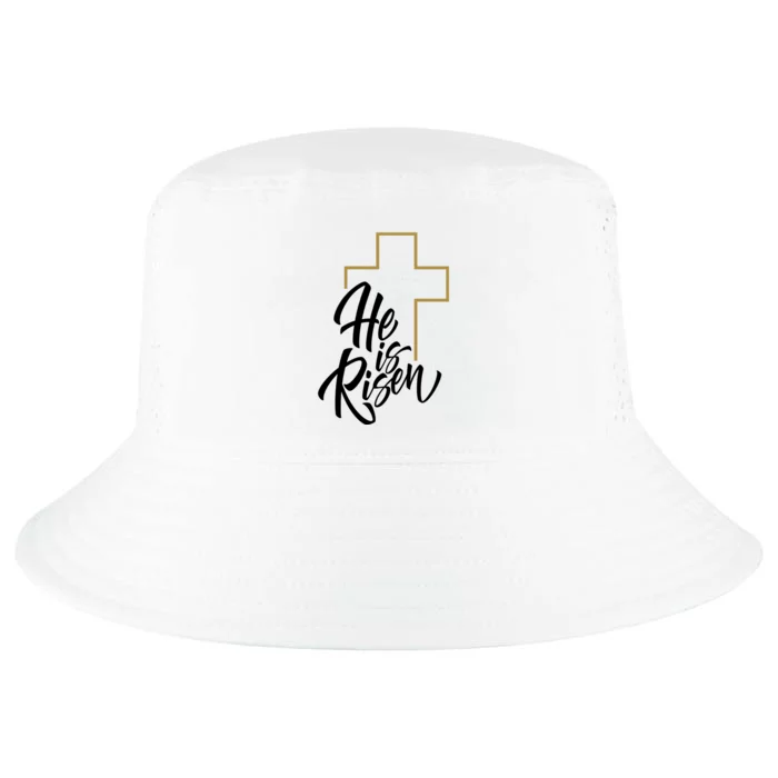 He Is Risen Easter Cross Christian Cool Comfort Performance Bucket Hat