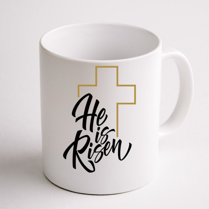 He Is Risen Easter Cross Christian Front & Back Coffee Mug