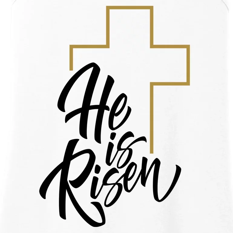 He Is Risen Easter Cross Christian Ladies Essential Tank