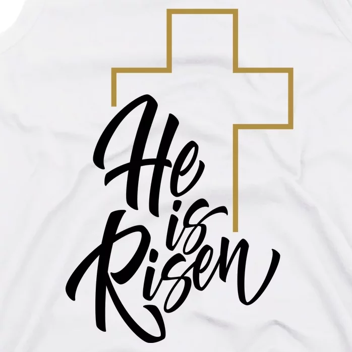 He Is Risen Easter Cross Christian Tank Top