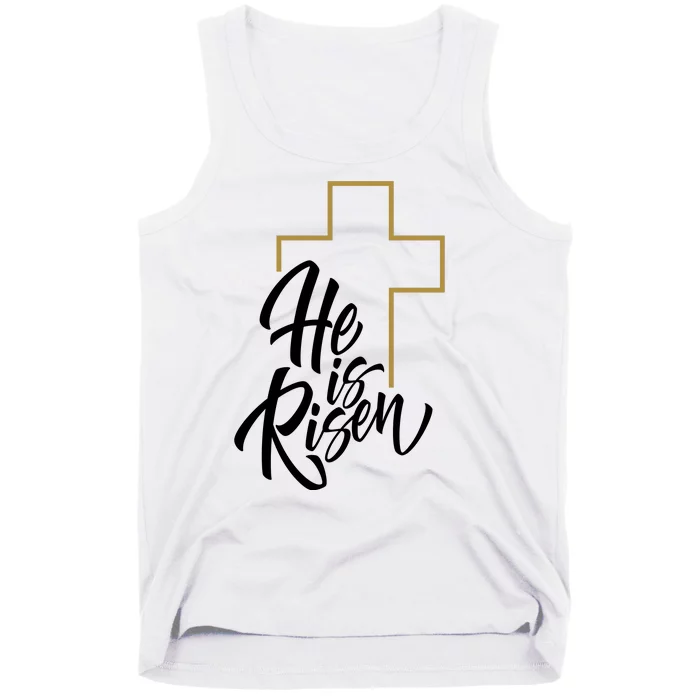 He Is Risen Easter Cross Christian Tank Top