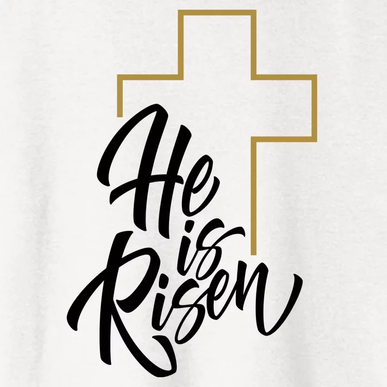 He Is Risen Easter Cross Christian Women's Crop Top Tee