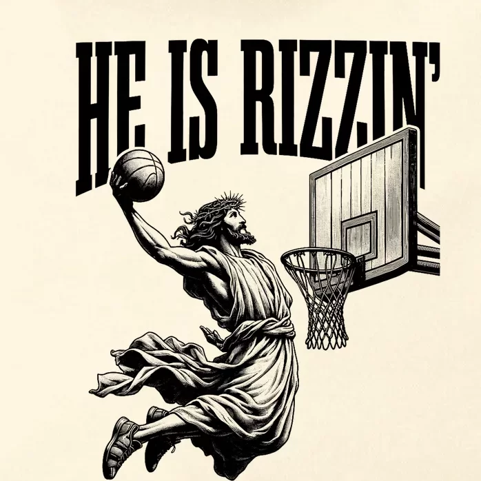 He Is Rizzin Funny Jesus Basketball Easter Meme Zip Tote Bag