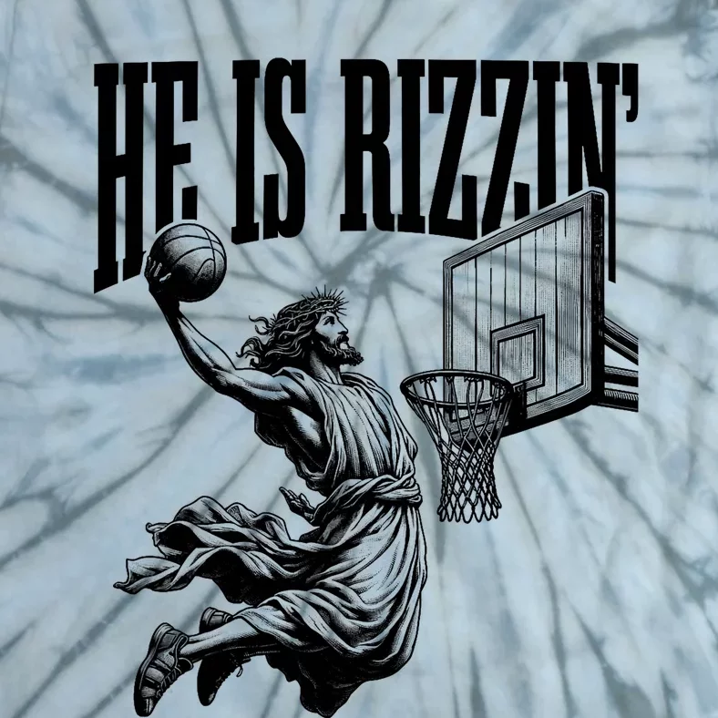 He Is Rizzin Funny Jesus Basketball Easter Meme Tie-Dye T-Shirt