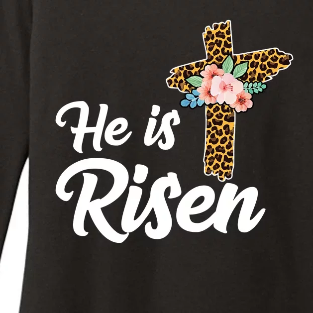 He Is Risen Jesus Christ Easter Cross Womens CVC Long Sleeve Shirt