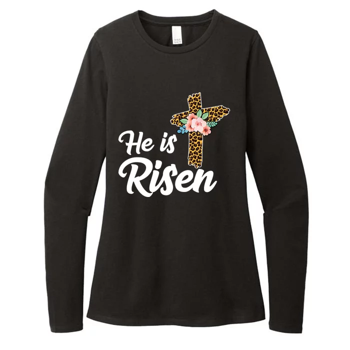 He Is Risen Jesus Christ Easter Cross Womens CVC Long Sleeve Shirt