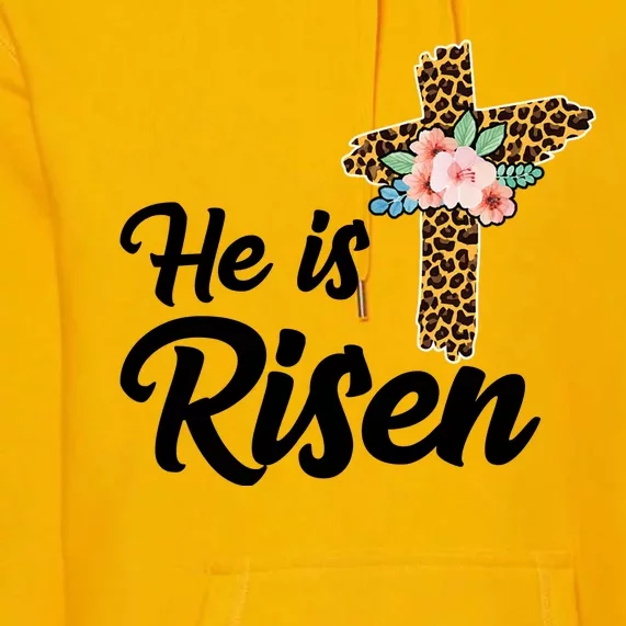 He Is Risen Jesus Christ Easter Cross Premium Hoodie