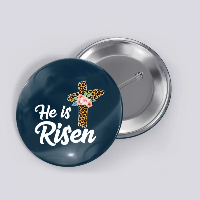 He Is Risen Jesus Christ Easter Cross Button