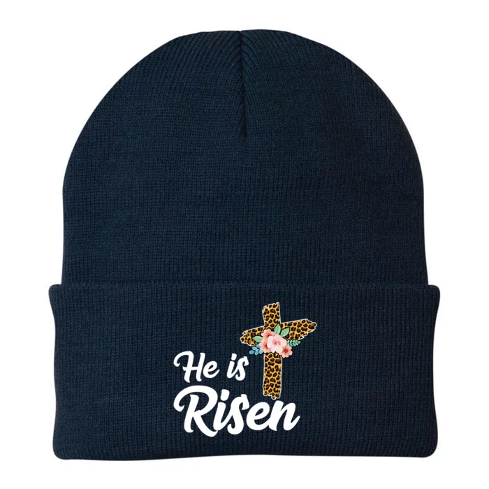 He Is Risen Jesus Christ Easter Cross Knit Cap Winter Beanie